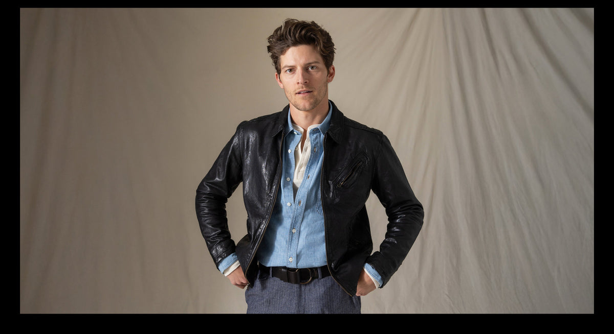Model wears Billy Reid spring pieces