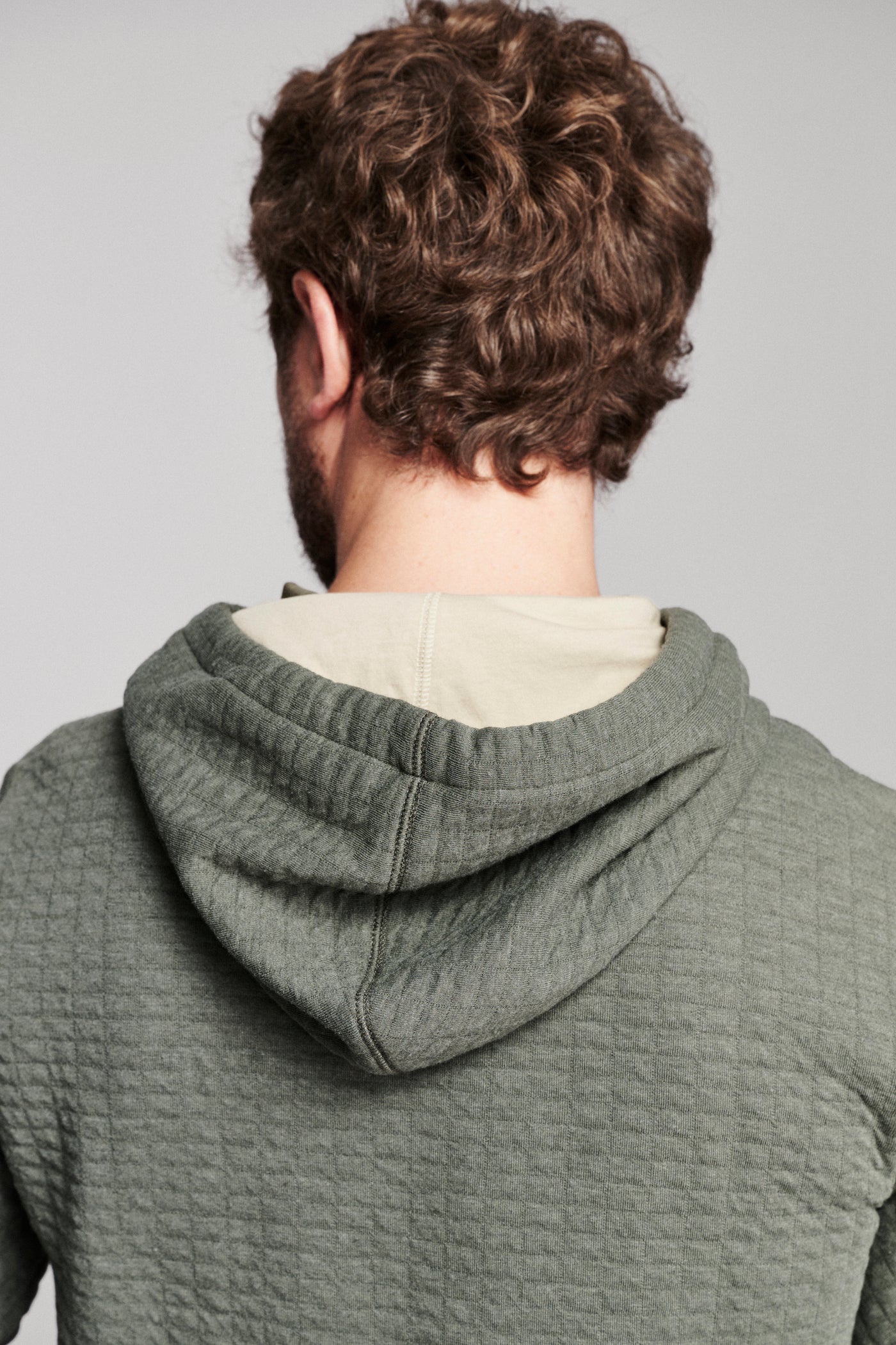 Box Quilt Hoodie Pullover