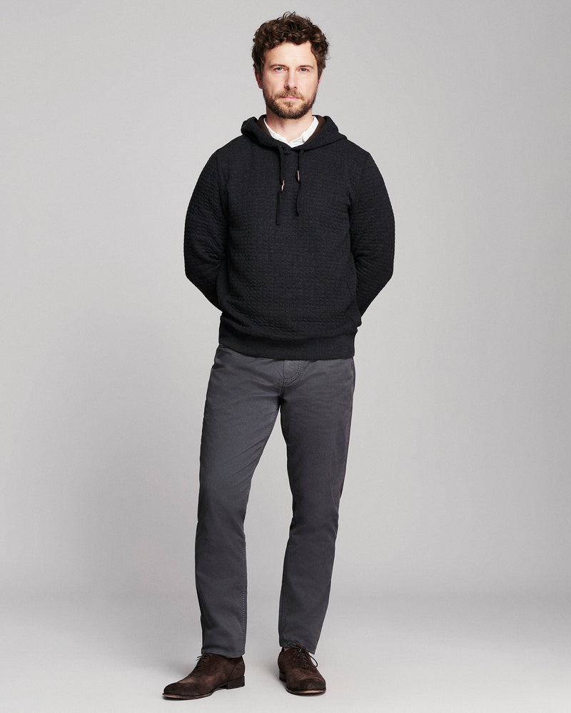 Box Quilt Hoodie Pullover