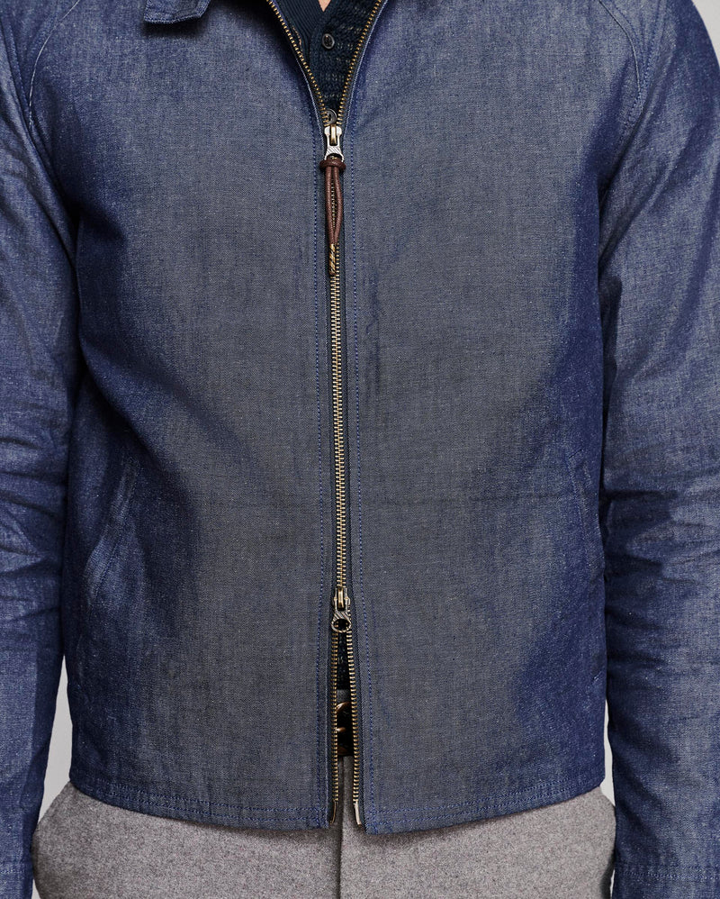 Waxed Denim Harrington Jacket