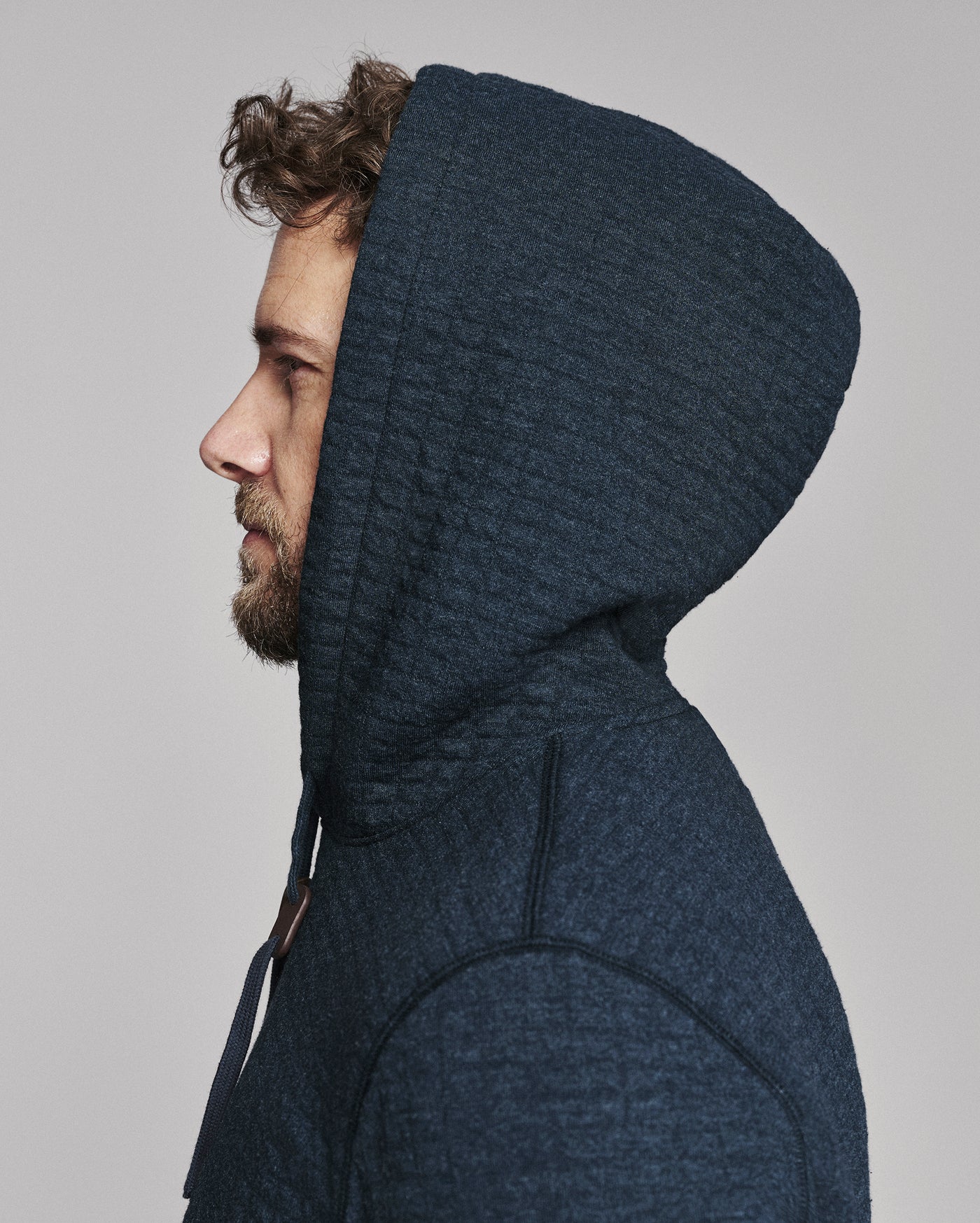 Box Quilt Hoodie Pullover