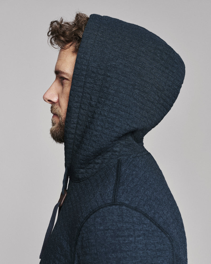 Box Quilt Hoodie Pullover