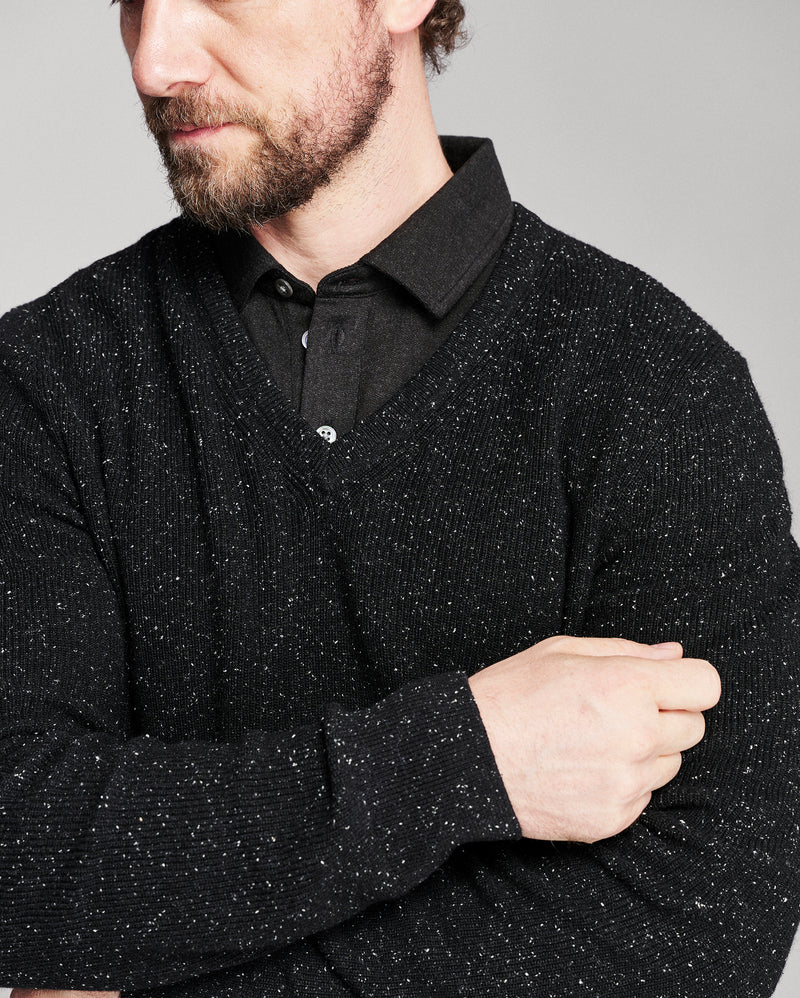 Long Sleeve Herringbone Polo