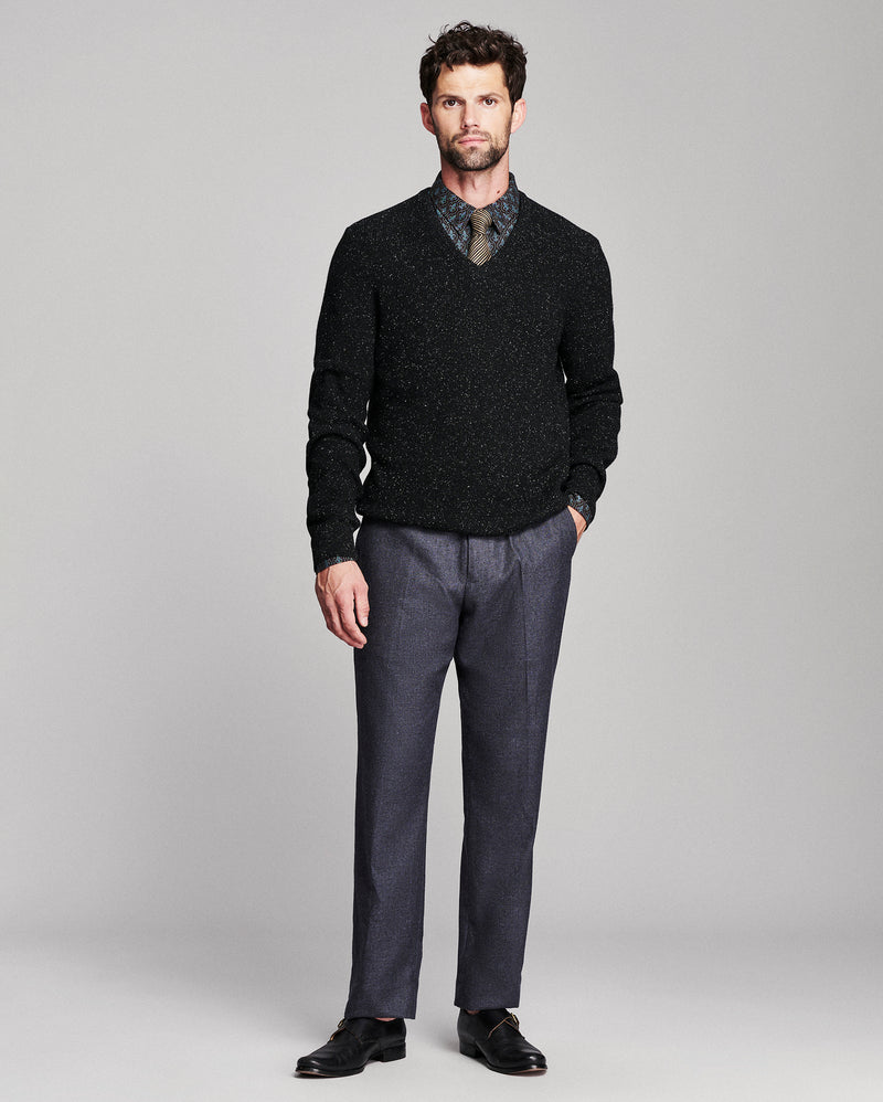 Donegal Rib V-Neck Sweater