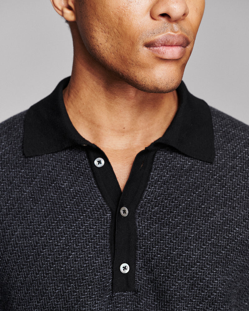 Step Jacquard Sweater Polo