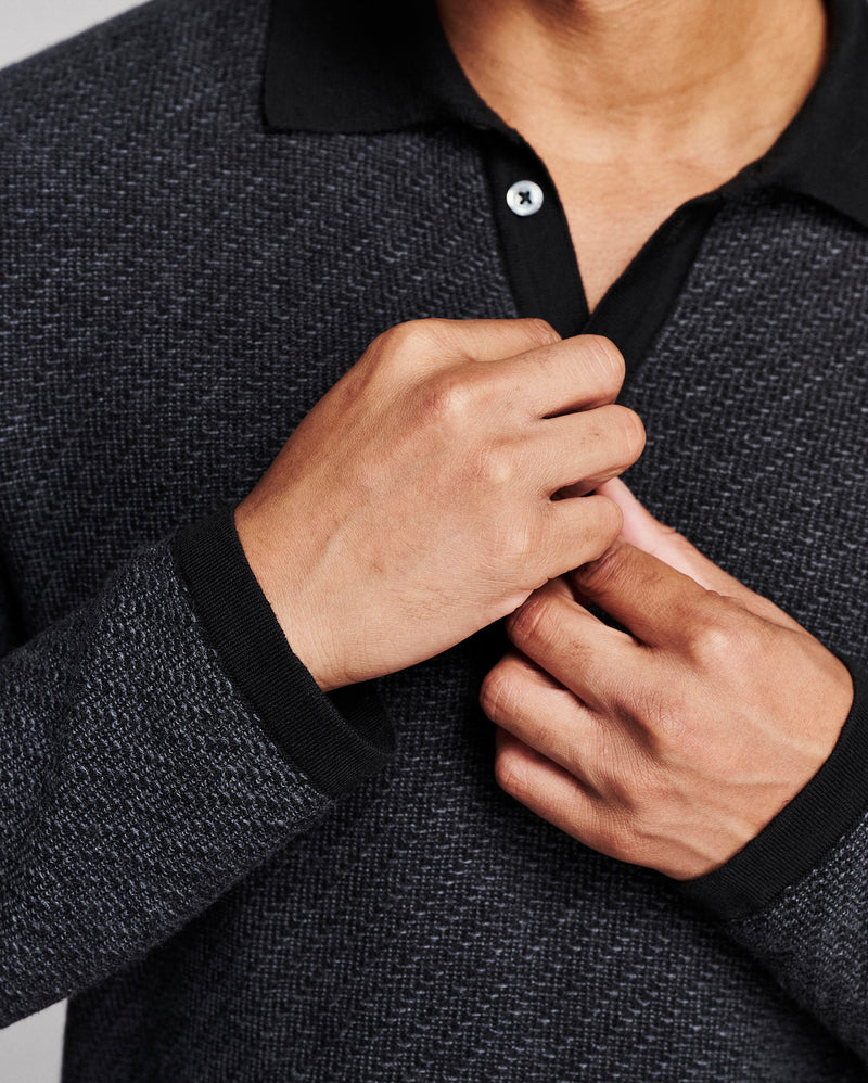 Step Jacquard Sweater Polo