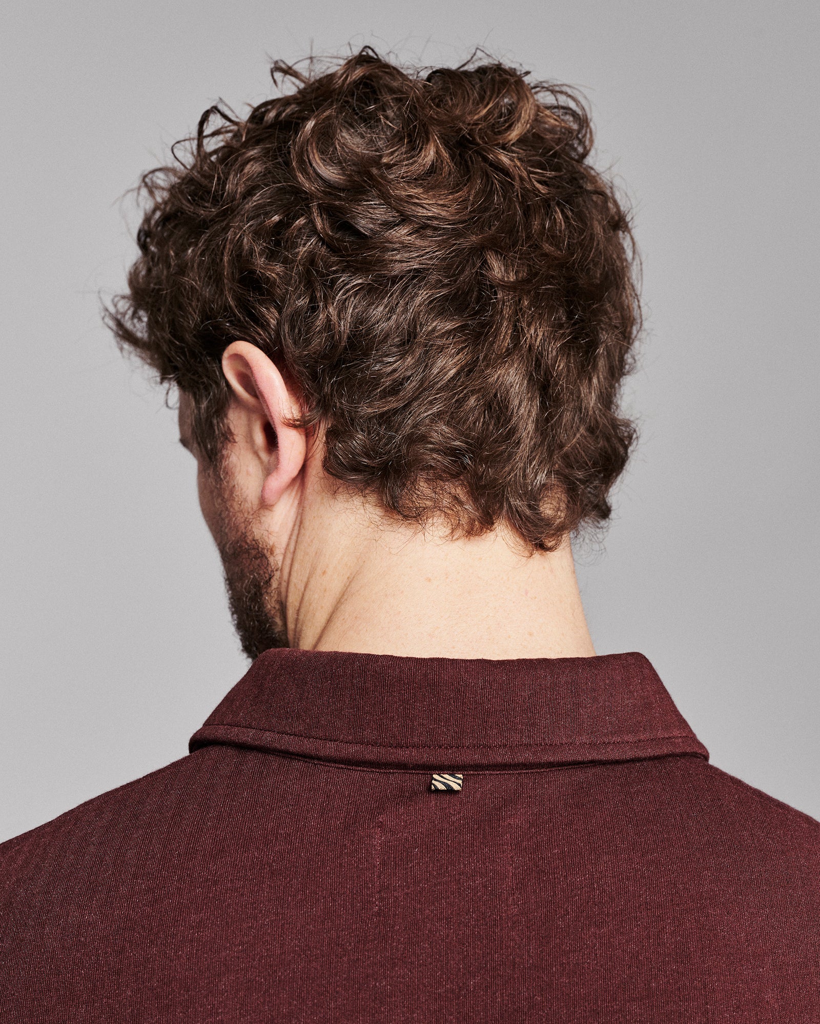 Long Sleeve Herringbone Polo
