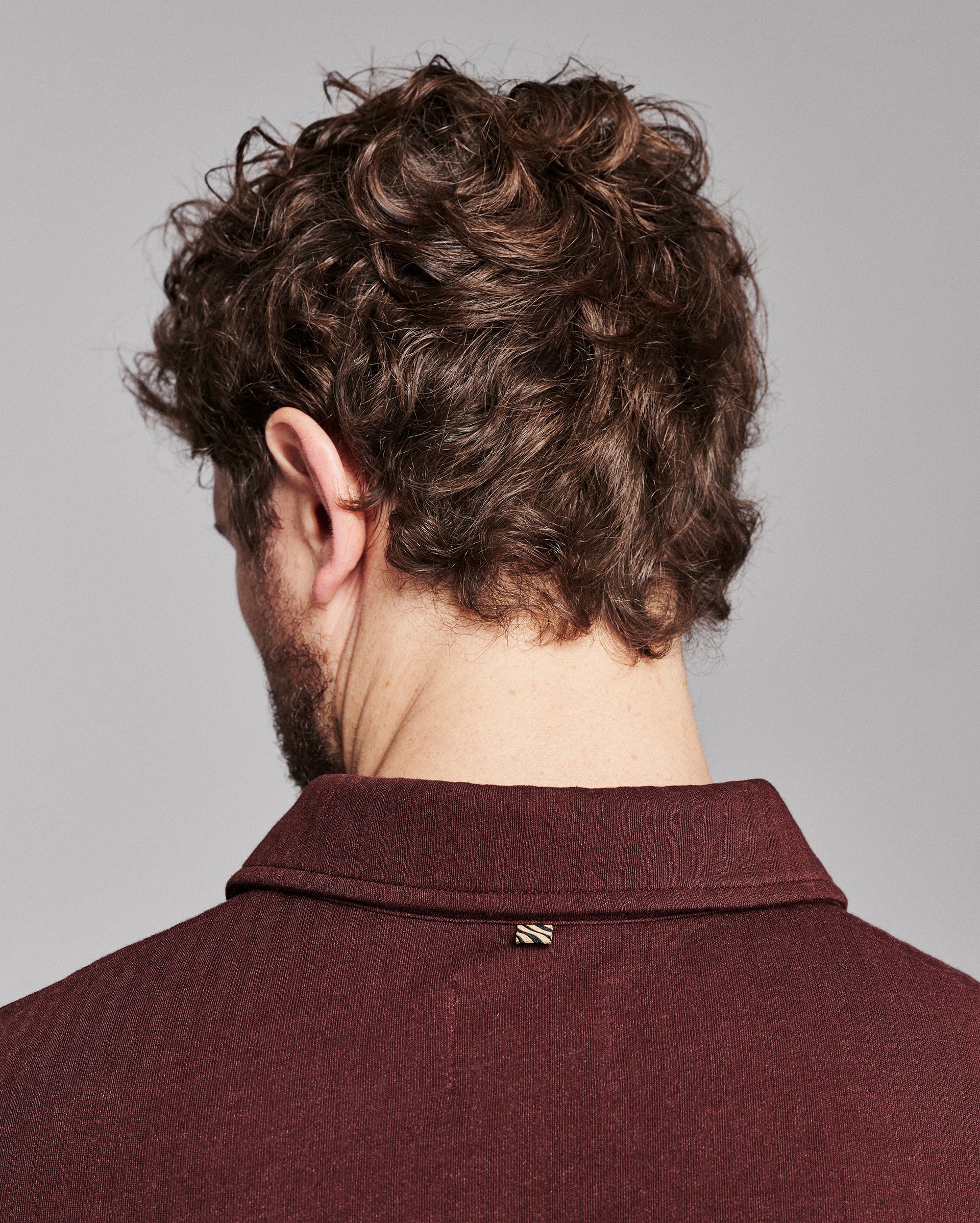 Long Sleeve Herringbone Polo