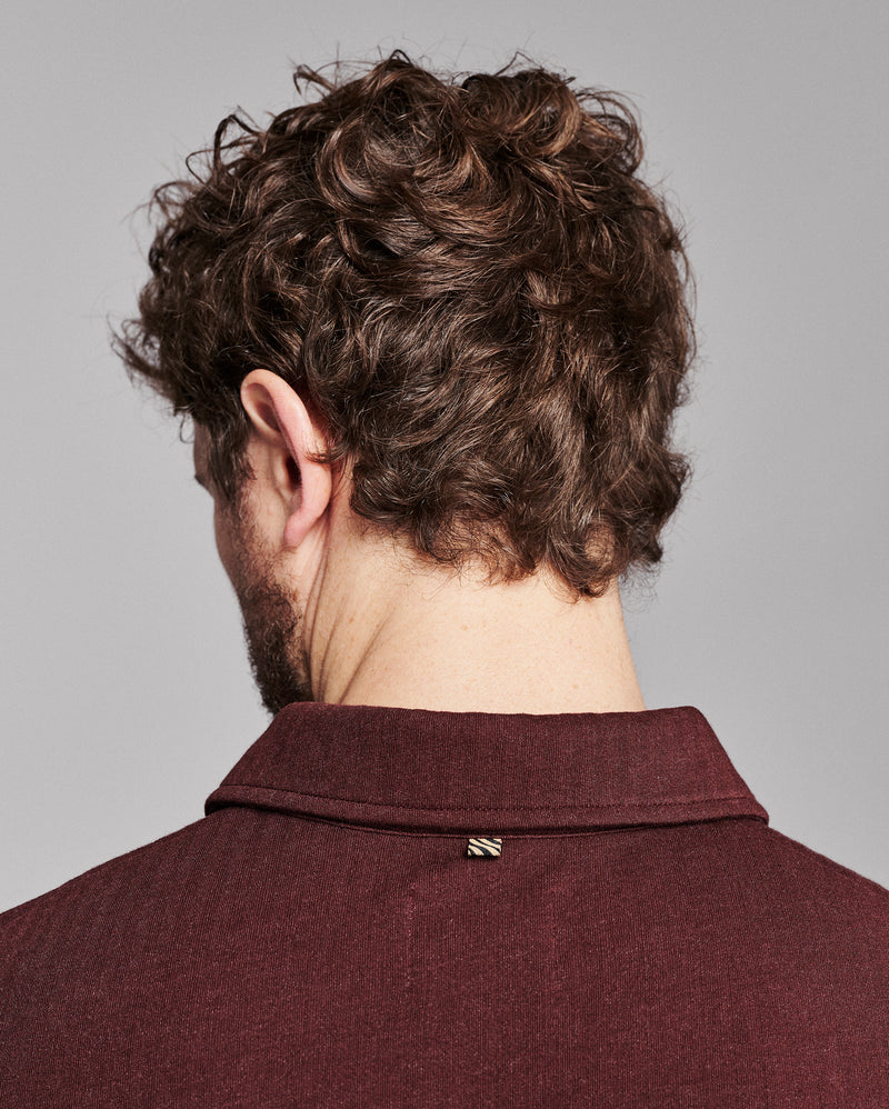 Long Sleeve Herringbone Polo