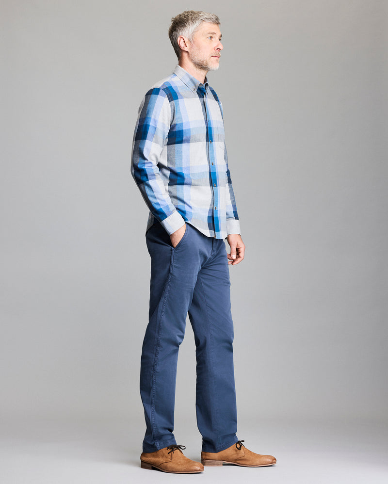 Large Scale Plaid Melange Tuscumbia Shirt Button Down