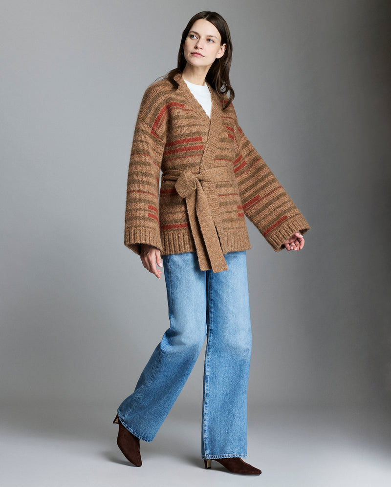 Broken Stripe Wrap Cardigan