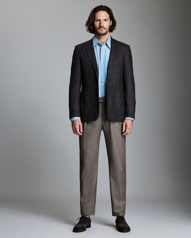 Virgin Wool Plaid Walton Jacket