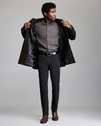 PLAID COOPER OVERCOAT	BROWN MULTI