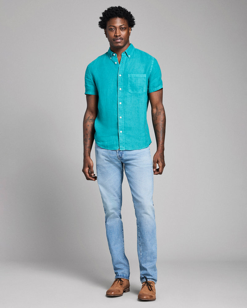Short Sleeve Linen Tuscumbia Shirt Button Down