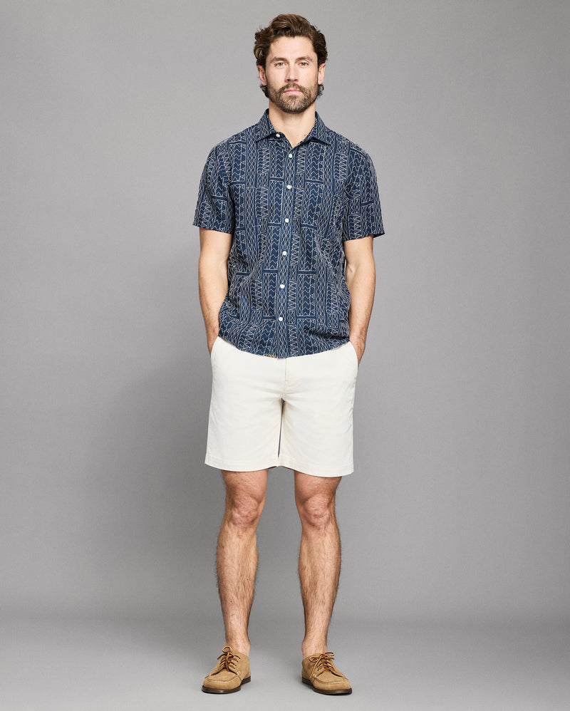 Short Sleeve Geo Stitch Embroidered Treme Shirt
