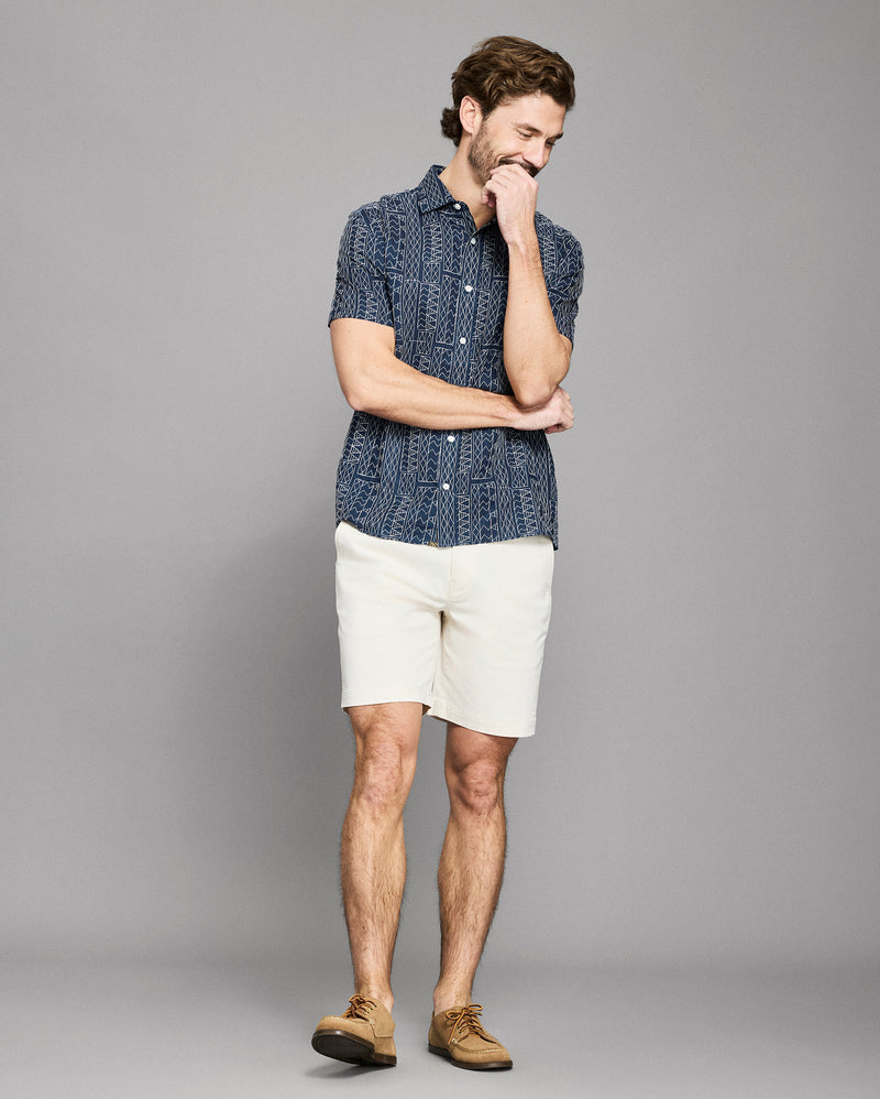 Short Sleeve Geo Stitch Embroidered Treme Shirt