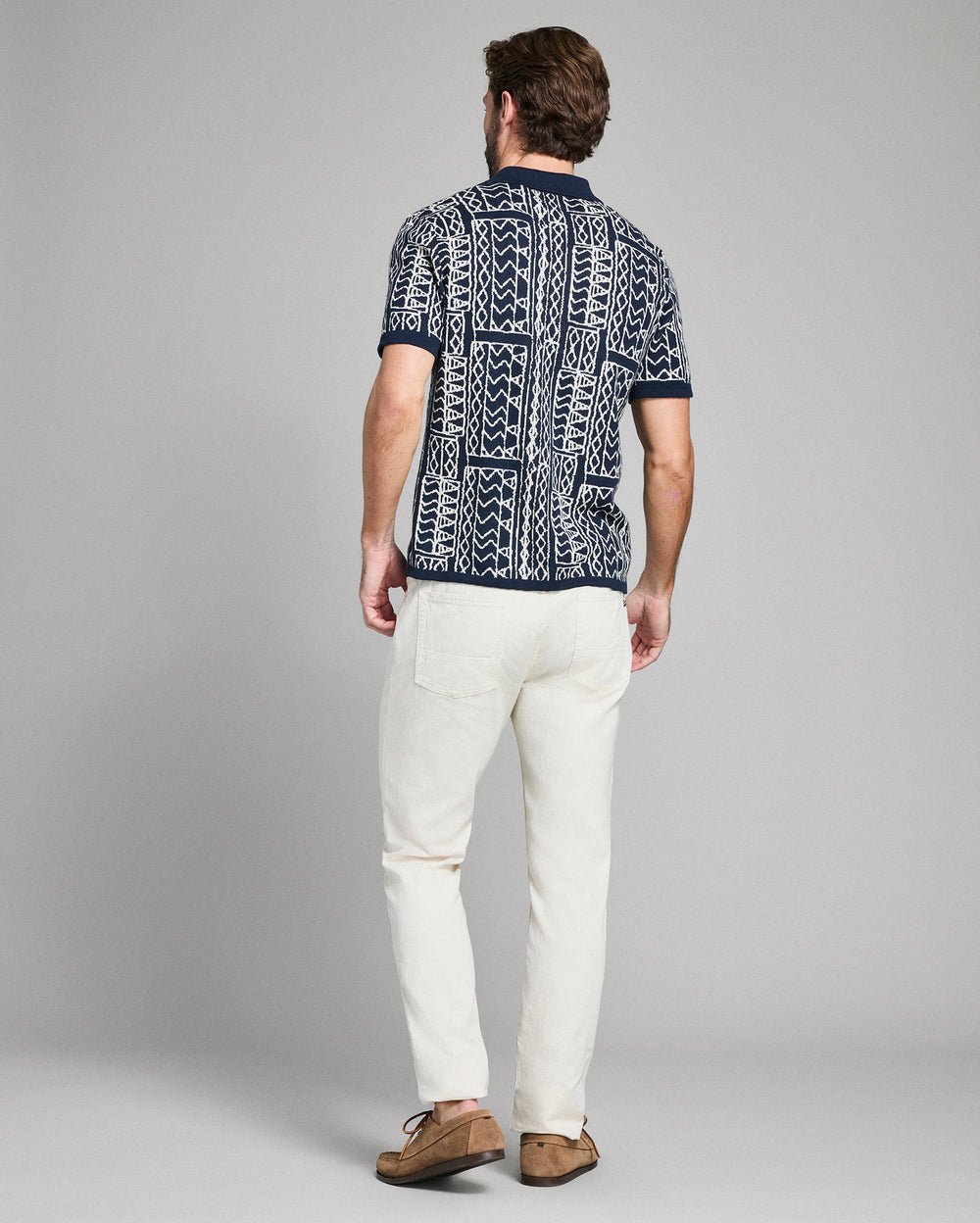 Geo Stitch Sweater Polo