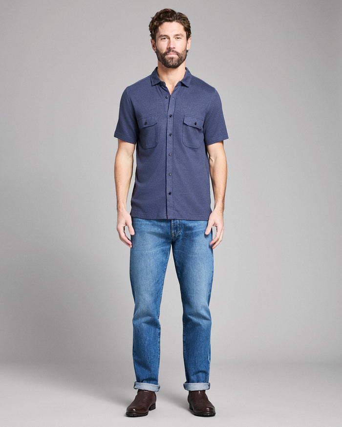 Short Sleeve Hemp Cotton Knit Shirt