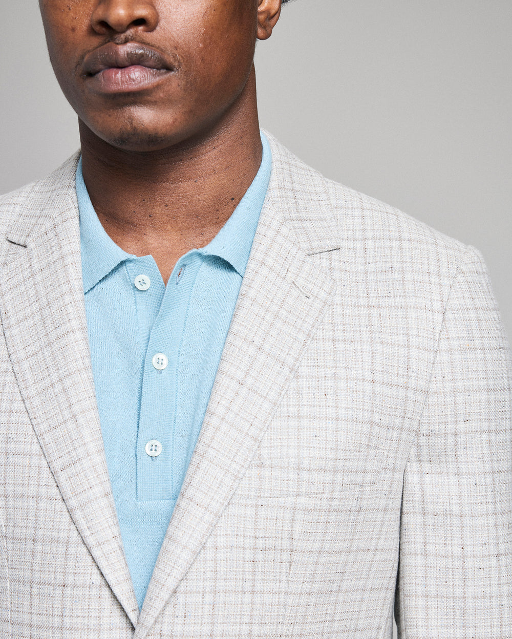 Textured Plaid Silk Wool Walton Jacket