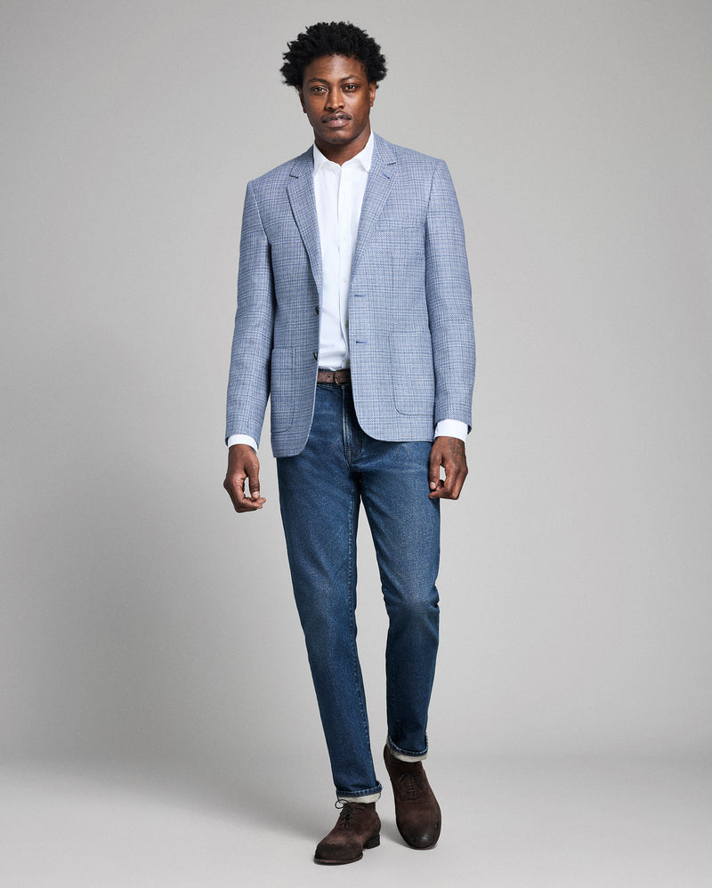 Micro Plaid Silk Wool Walton Jacket