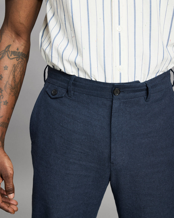 Chambray Flat Front Pant