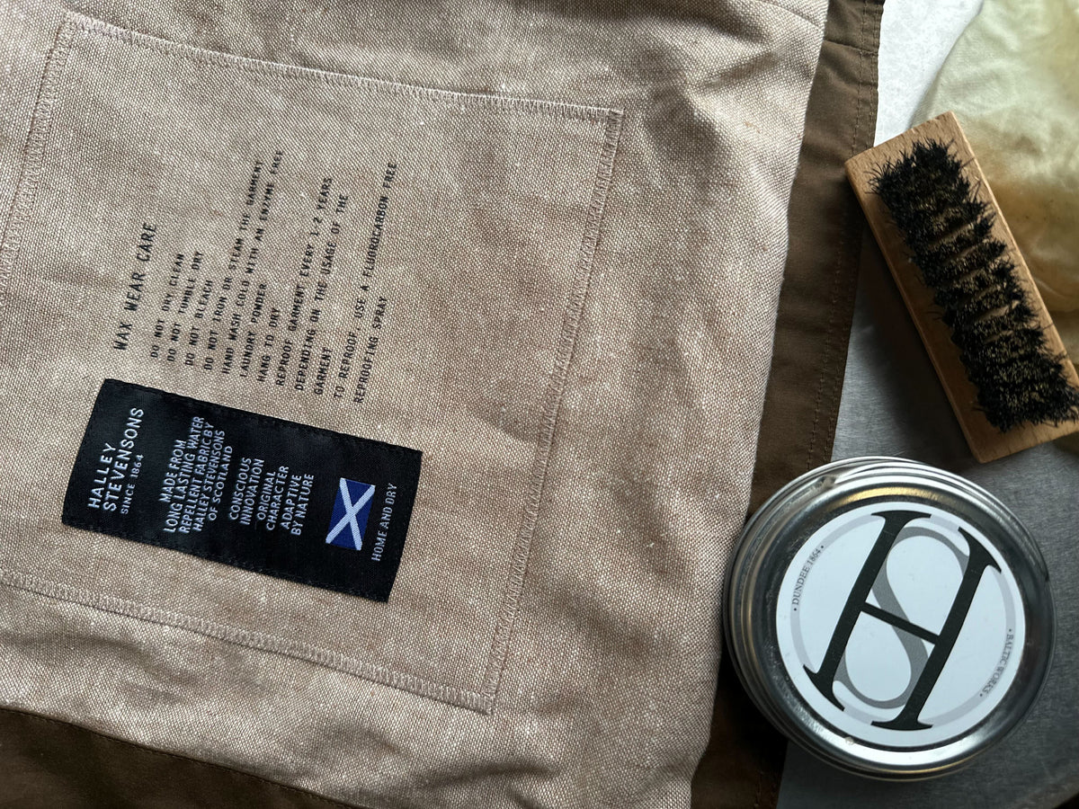 Photo shows Halley Stevensons wax wear care instructions