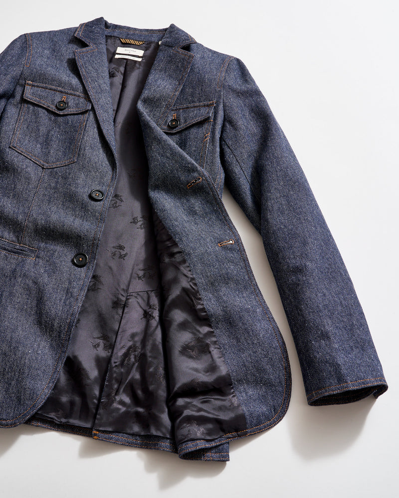 Wool Denim Blazer