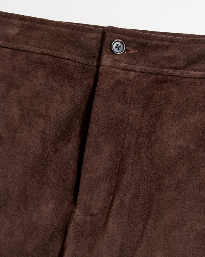 Stretch Suede Fly Front Legging in Java