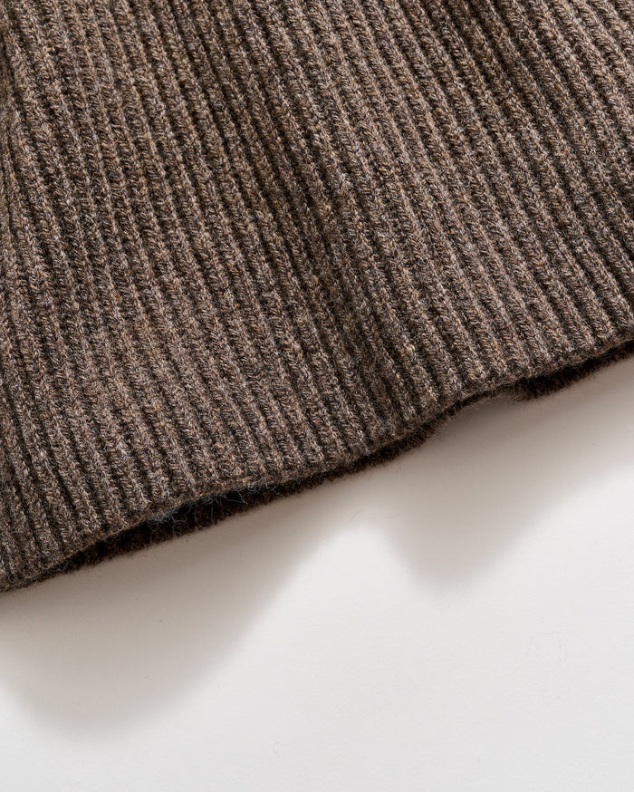 Straight Rib Sweater Skirt in Heathered Mink