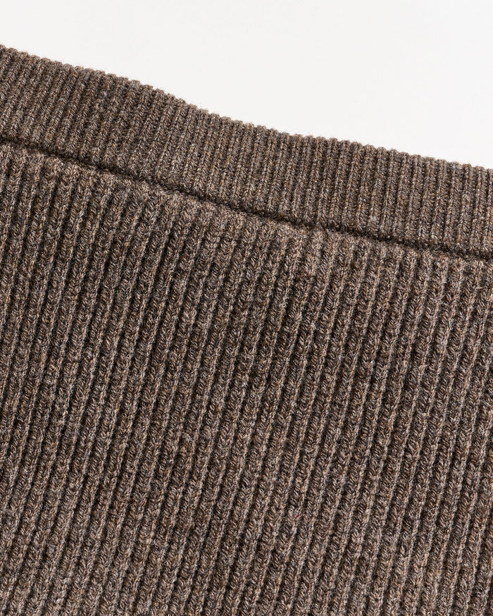 Straight Rib Sweater Skirt in Heathered Mink