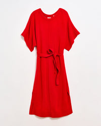 Cashmere Dolman Sweat Dress in Holiday Red