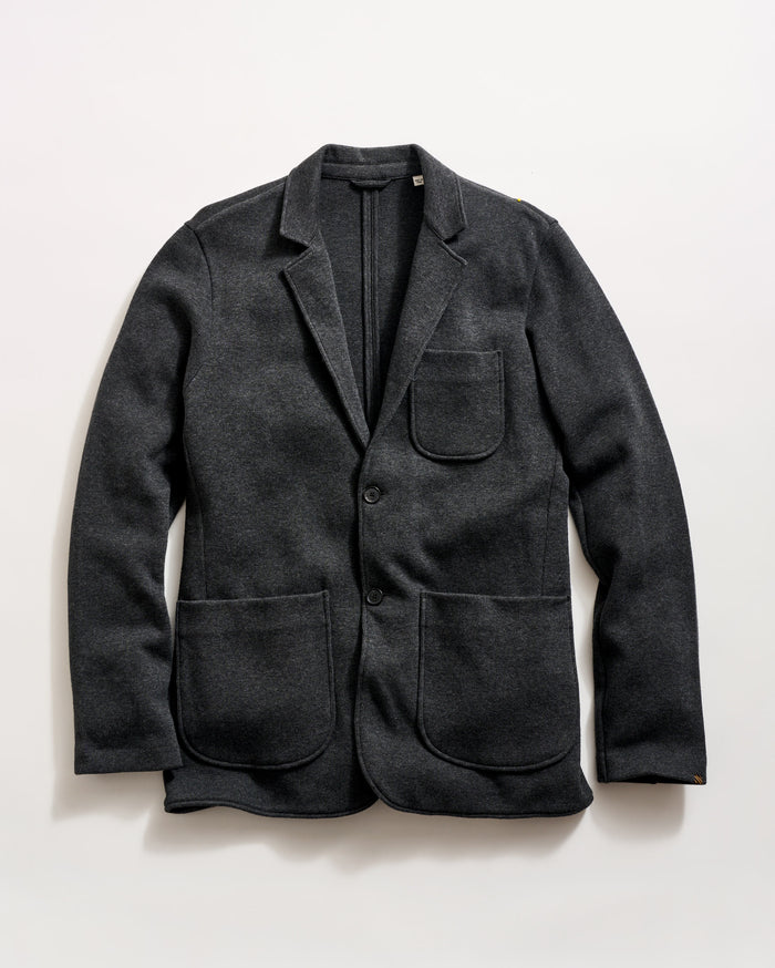 Heathered Knit Sport Coat in Charcoal Heather