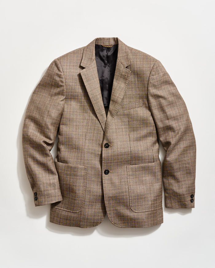 Micro Houndstooth Walton Jacket in Brown/Multi