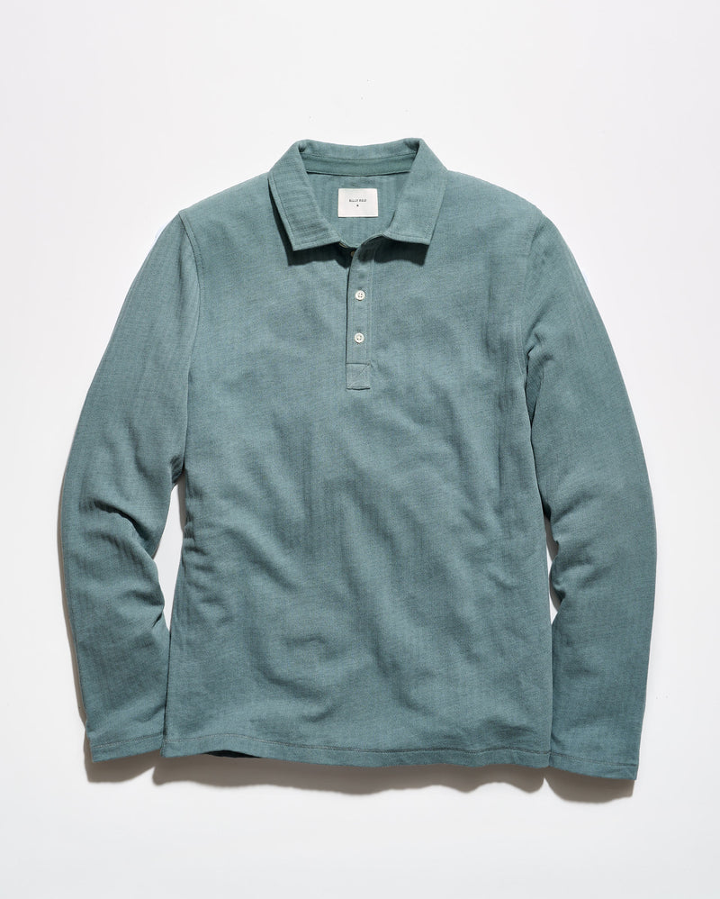 Long Sleeve Herringbone Polo