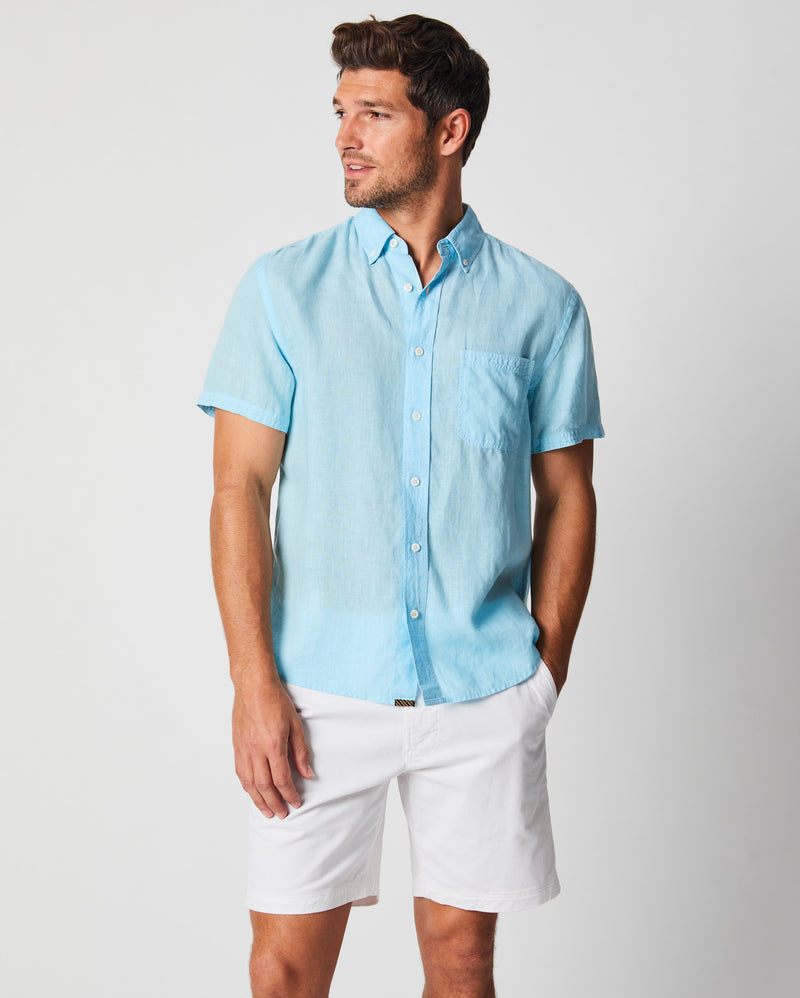 Short Sleeve Linen Tuscumbia Shirt Button Down