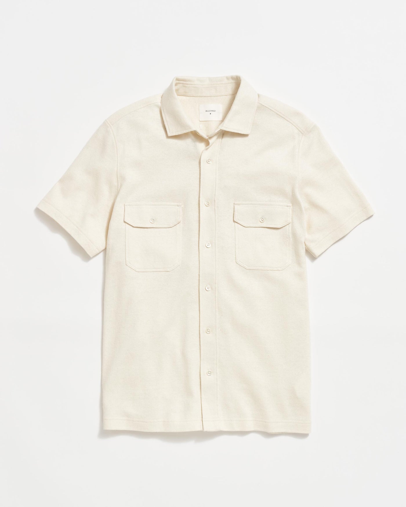 Short Sleeve Hemp Cotton Knit Shirt in Tinted White
