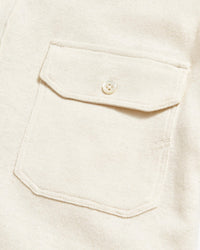 Short Sleeve Hemp Cotton Knit Shirt in Tinted White