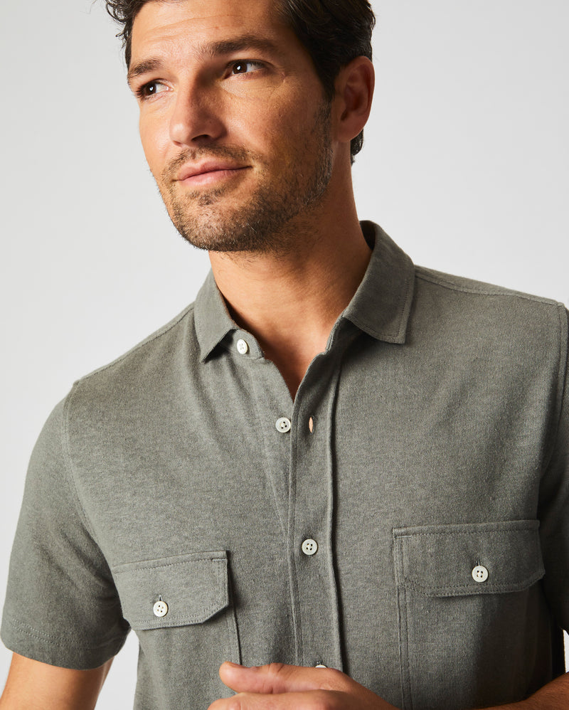 Short Sleeve Hemp Cotton Knit Shirt