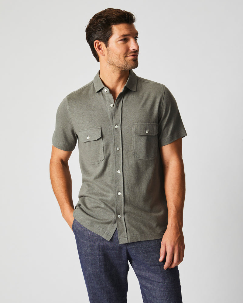 Short Sleeve Hemp Cotton Knit Shirt