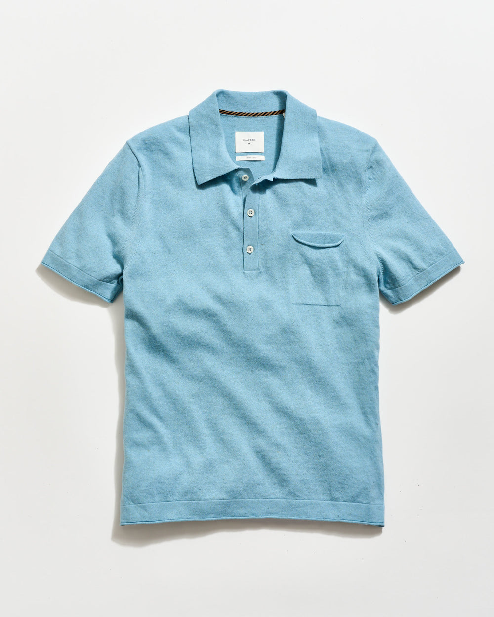 The Cotton Linen Sweater Polo in Sky Blue