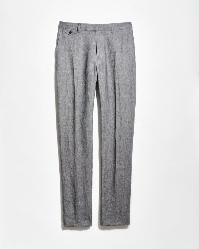 Gray pleated pants on a white background