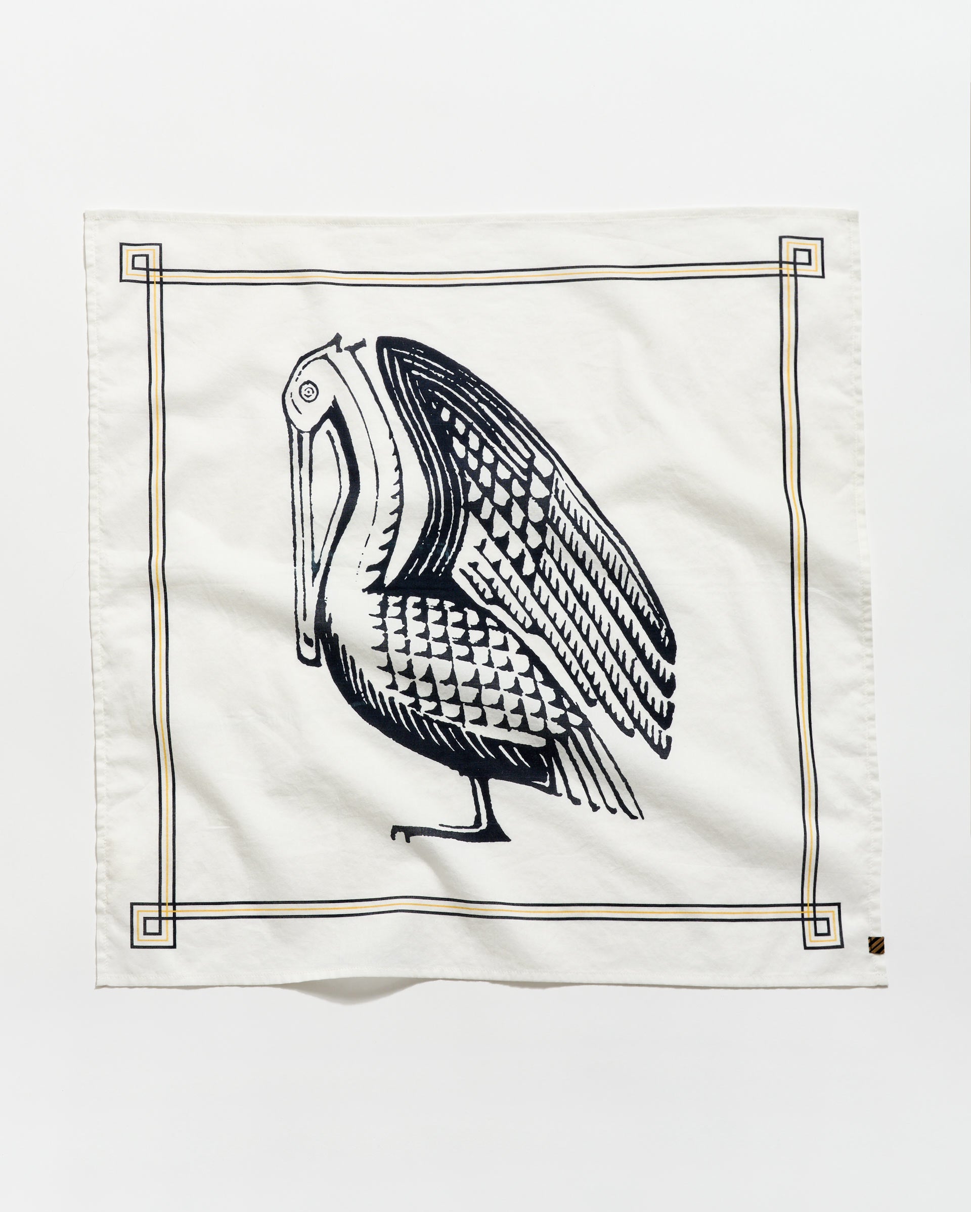 Black and white illustration of a bird on a white background