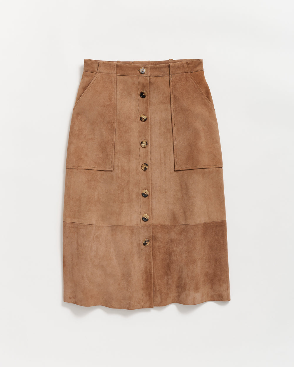 Mitchell Suede Skirt in Taupe