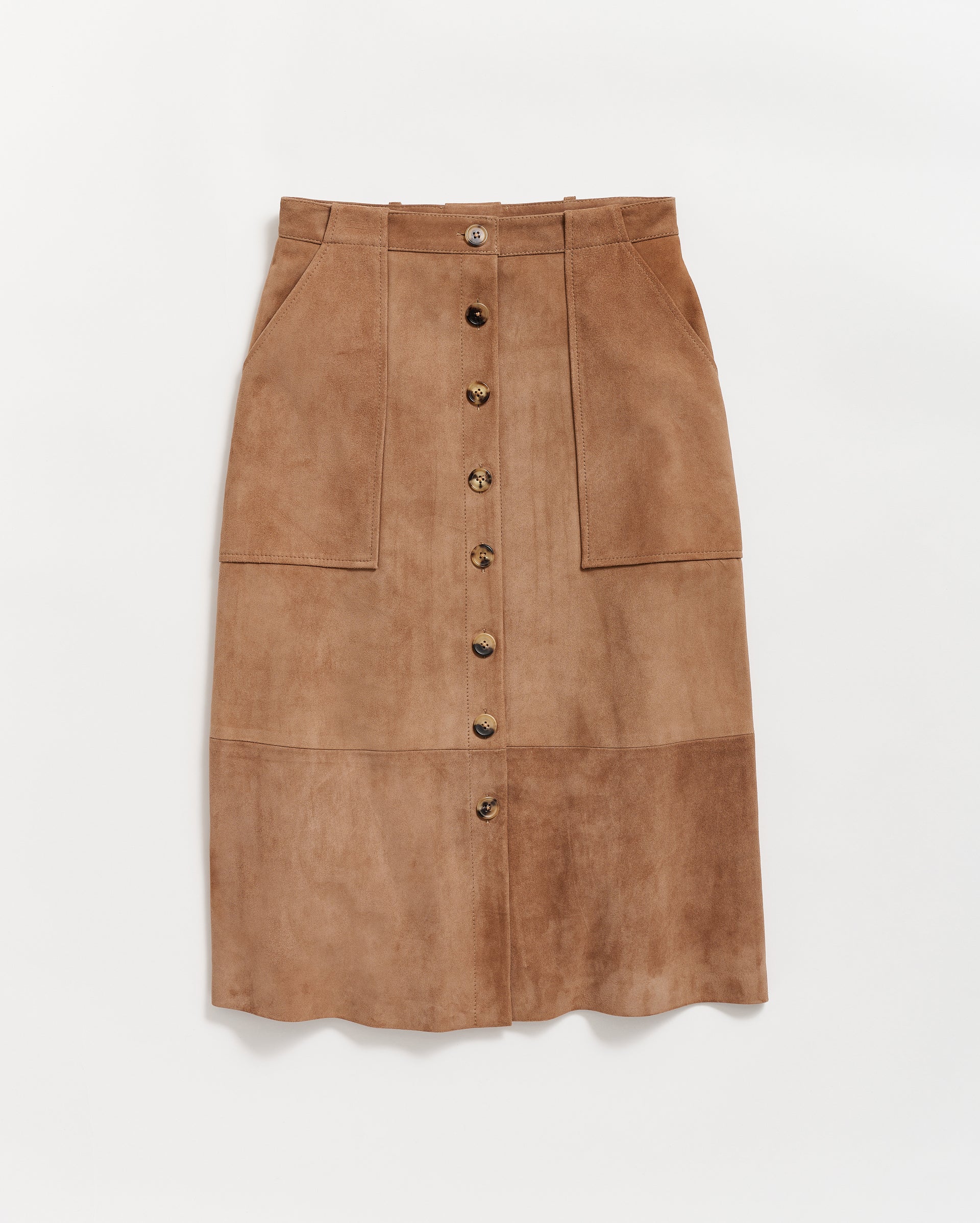 Mitchell Suede Skirt in Taupe